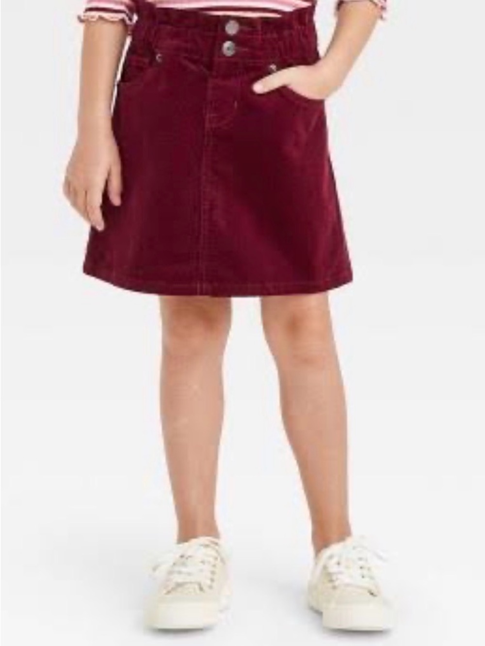 Cat & Jack Girls Burgundy Red Corduroy Mini Skirt Size Large